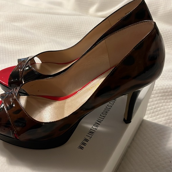 Patent Leather Peep toe Leather Heel Shoes size 8 - Picture 2 of 7
